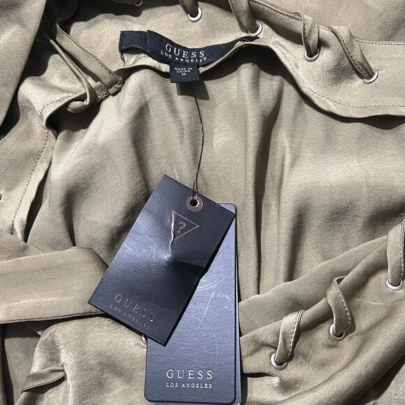 Guess Halter Off the Shoulder Mini Dress Green Women's Size Medium NWT - Picture 6 of 8